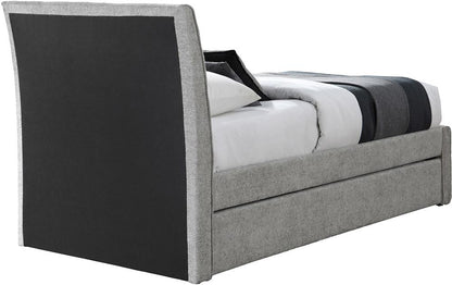 Meridian Furniture - Myles Grey Chenille Fabric Twin Trundle Bed - B1262Grey-T veiw 5