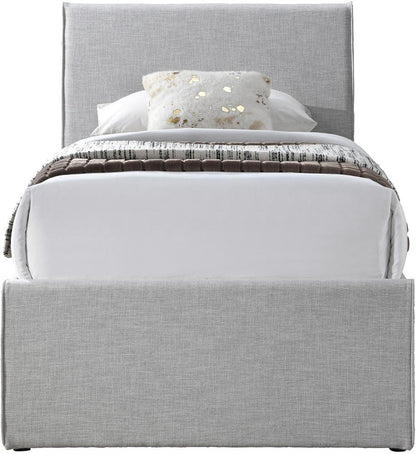 Meridian Furniture - Myles Grey Linen Textured Fabric Twin Trundle Bed - B1261Grey-T veiw 3