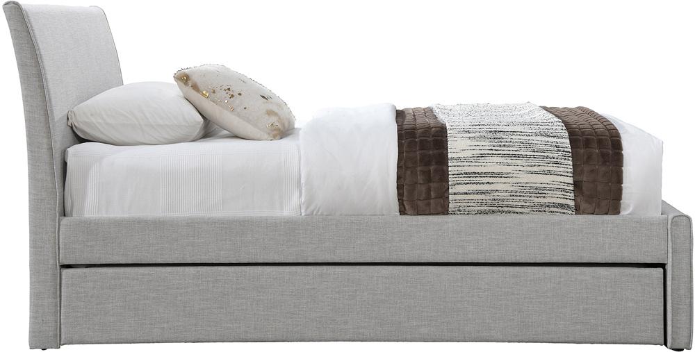 Meridian Furniture - Myles Grey Linen Textured Fabric Twin Trundle Bed - B1261Grey-T veiw 4