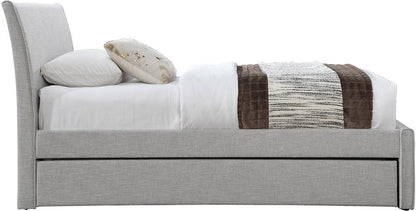 Meridian Furniture - Myles Grey Linen Textured Fabric Twin Trundle Bed - B1261Grey-T veiw 4
