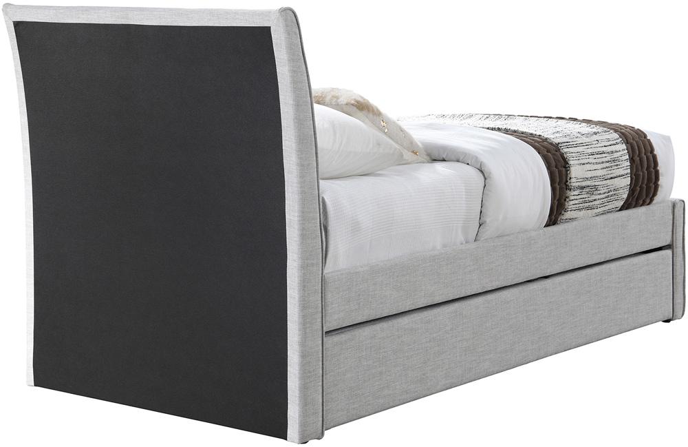 Meridian Furniture - Myles Grey Linen Textured Fabric Twin Trundle Bed - B1261Grey-T veiw 5