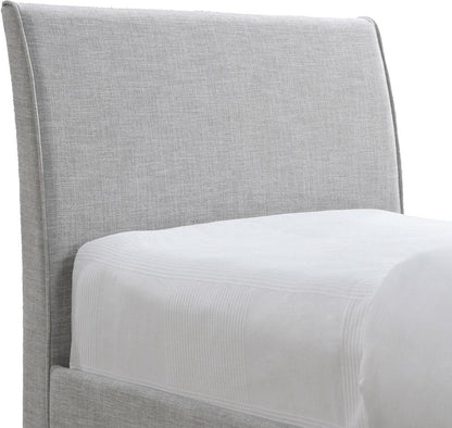 Meridian Furniture - Myles Grey Linen Textured Fabric Twin Trundle Bed - B1261Grey-T veiw 6