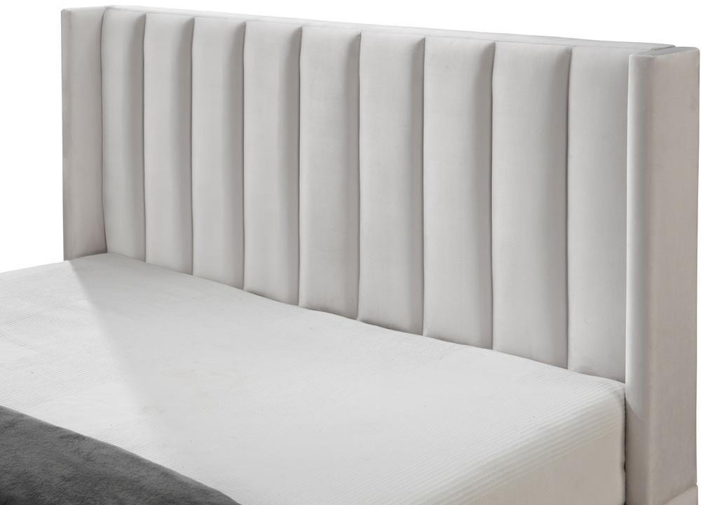 Meridian Furniture - Nadia Cream Velvet King Bed - NadiaCream-K veiw 7
