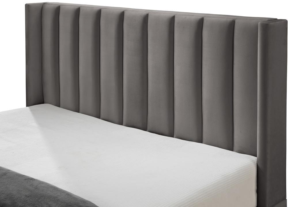 Meridian Furniture - Nadia Grey Velvet King Bed - NadiaGrey-K veiw 7