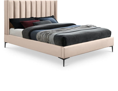 Meridian Furniture - Nadia Pink Velvet Queen Bed - NadiaPink-Q veiw 1