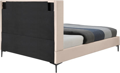 Meridian Furniture - Nadia Pink Velvet Queen Bed - NadiaPink-Q veiw 6