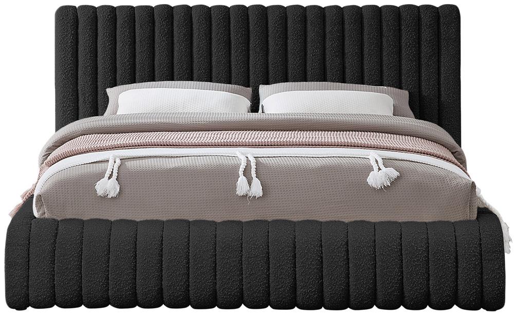 Meridian Furniture - Nash Black Boucle Fabric Full Bed - NashBlack-F veiw 3