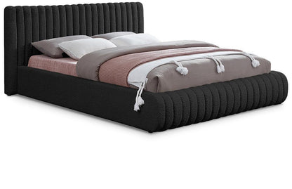 Meridian Furniture - Nash Black Boucle Fabric King Bed - NashBlack-K veiw 1