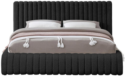 Meridian Furniture - Nash Black Boucle Fabric King Bed - NashBlack-K veiw 3