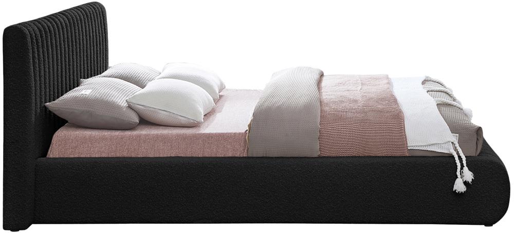 Meridian Furniture - Nash Black Boucle Fabric Queen Bed - NashBlack-Q veiw 5