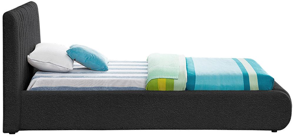 Meridian Furniture - Nash Black Boucle Fabric Twin Bed - NashBlack-T veiw 5