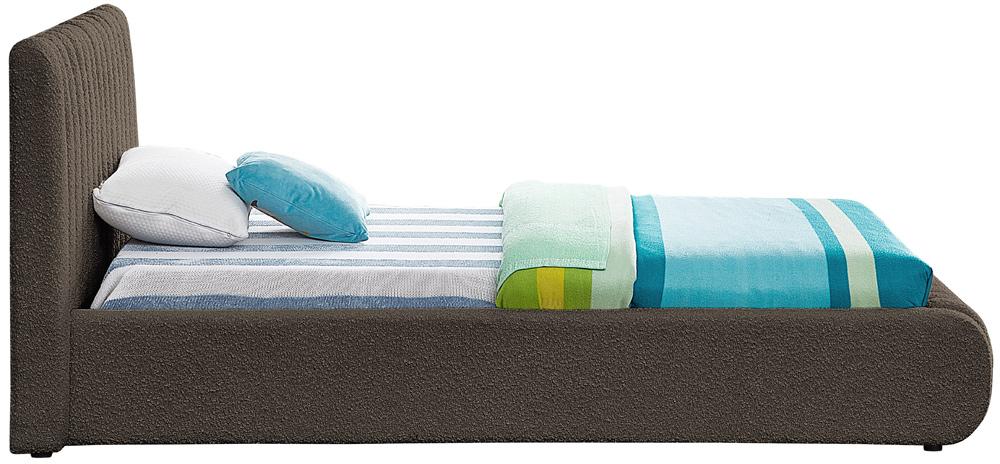 Meridian Furniture - Nash Brown Boucle Fabric Twin Bed - NashBrown-T veiw 5