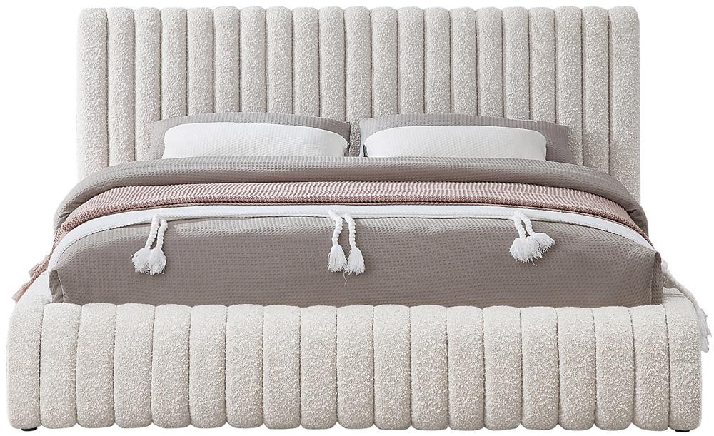 Meridian Furniture - Nash Cream Boucle Fabric King Bed - NashCream-K veiw 3