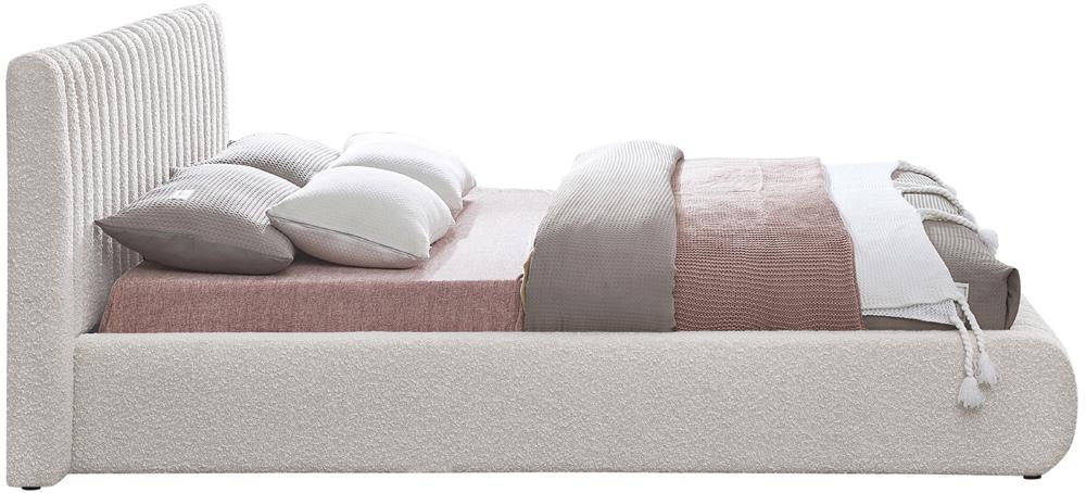 Meridian Furniture - Nash Cream Boucle Fabric King Bed - NashCream-K veiw 5