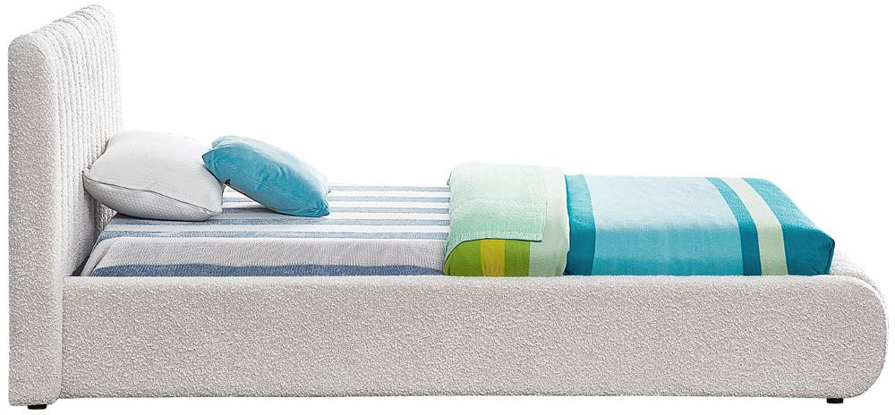 Meridian Furniture - Nash Cream Boucle Fabric Twin Bed - NashCream-T veiw 5