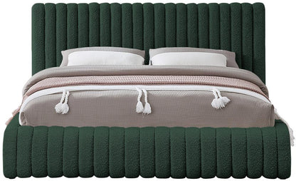 Meridian Furniture - Nash Green Boucle Fabric Full Bed - NashGreen-F veiw 3