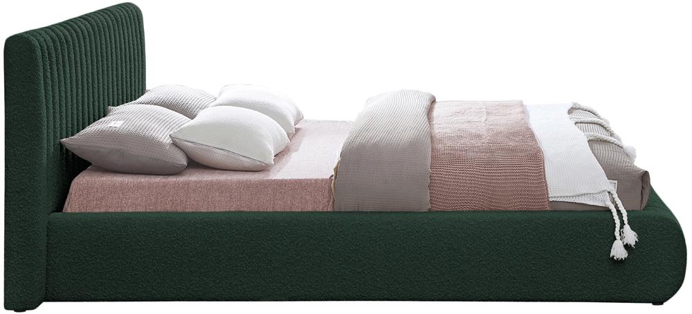 Meridian Furniture - Nash Green Boucle Fabric Full Bed - NashGreen-F veiw 5