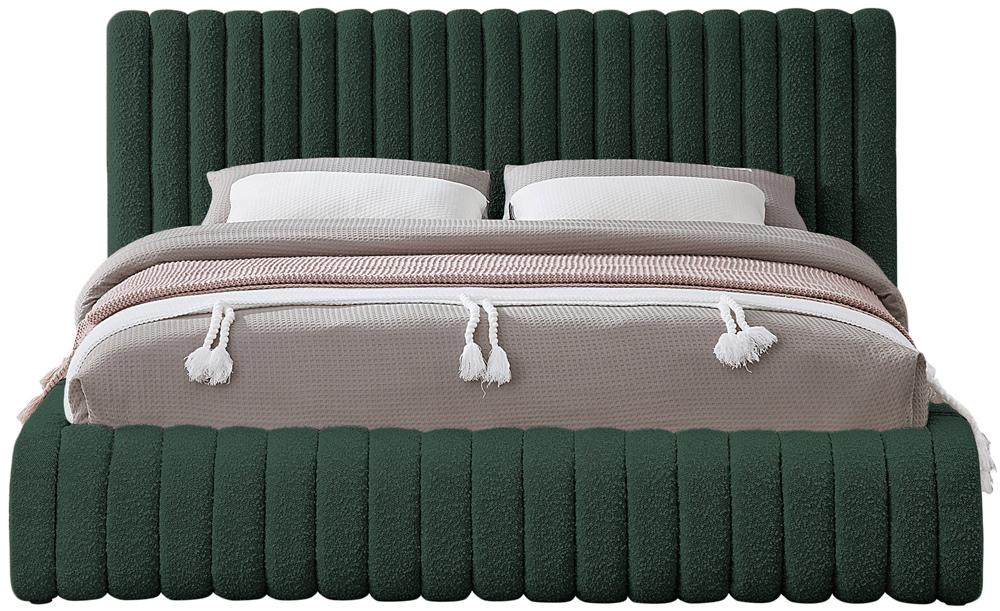 Meridian Furniture - Nash Green Boucle Fabric King Bed - NashGreen-K veiw 3