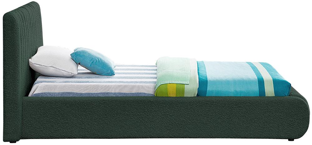 Meridian Furniture - Nash Green Boucle Fabric Twin Bed - NashGreen-T veiw 5