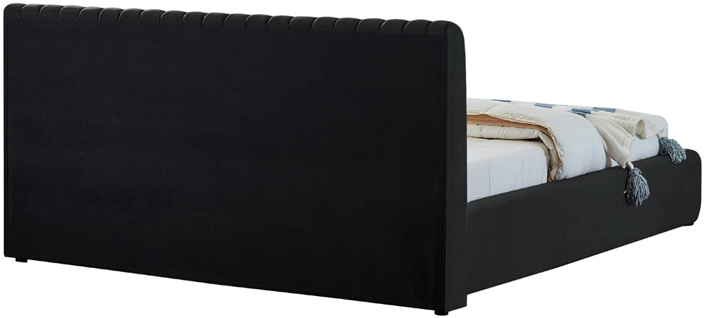 Meridian Furniture - Nico Black Velvet Full Bed - NicoBlack-F veiw 7