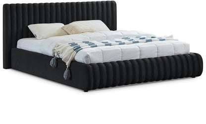Meridian Furniture - Nico Black Velvet King Bed - NicoBlack-K veiw 1
