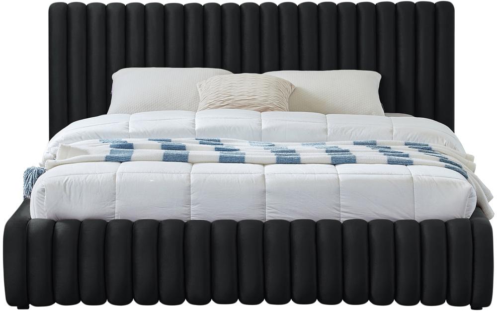 Meridian Furniture - Nico Black Velvet King Bed - NicoBlack-K veiw 3
