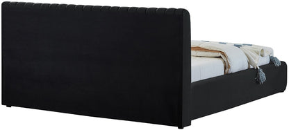 Meridian Furniture - Nico Black Velvet Queen Bed - NicoBlack-Q veiw 7