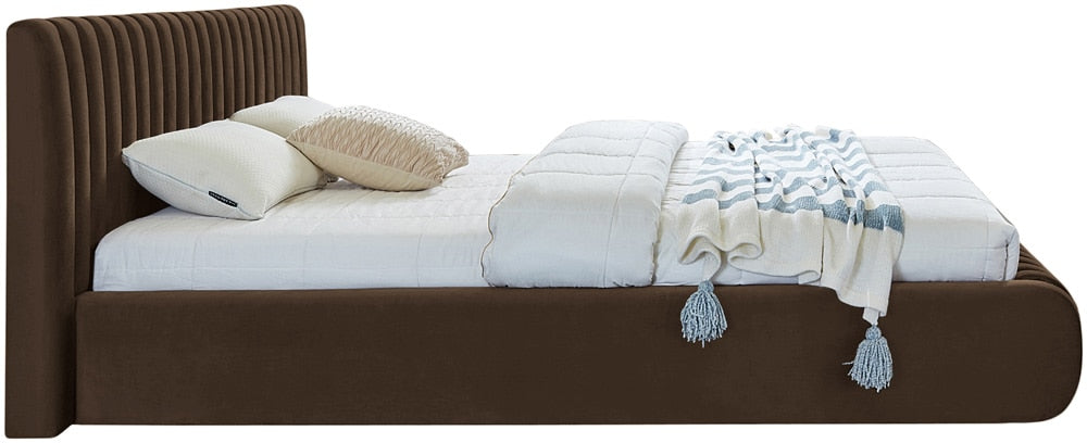 Meridian Furniture - Nico Brown Velvet King Bed - NicoBrown-K veiw 5