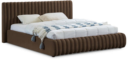 Meridian Furniture - Nico Brown Velvet Queen Bed - NicoBrown-Q veiw 1