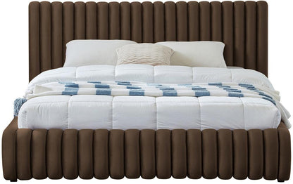 Meridian Furniture - Nico Brown Velvet Queen Bed - NicoBrown-Q veiw 3