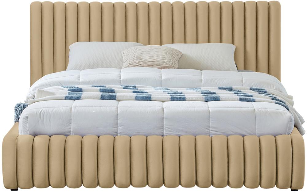 Meridian Furniture - Nico Camel Velvet King Bed - NicoCamel-K veiw 3
