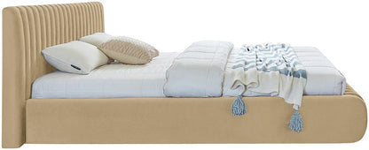Meridian Furniture - Nico Camel Velvet Queen Bed - NicoCamel-Q veiw 5