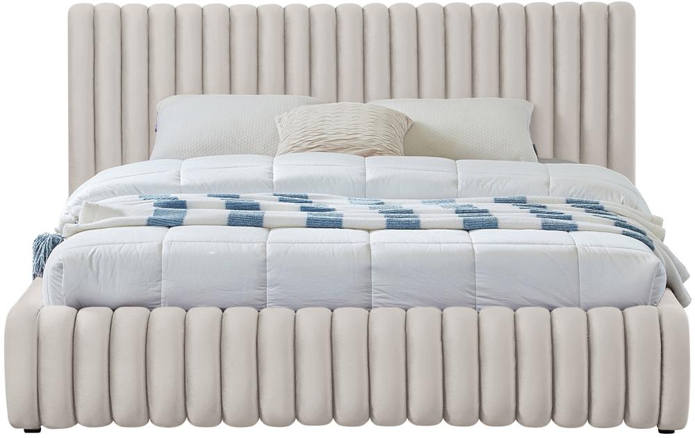 Meridian Furniture - Nico Cream Velvet Full Bed - NicoCream-F veiw 3
