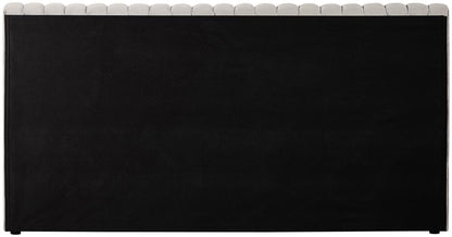 Meridian Furniture - Nico Cream Velvet Queen Bed - NicoCream-Q veiw 6