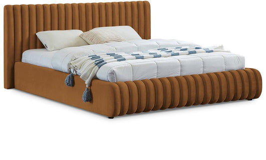 Meridian Furniture - Nico Saddle Velvet King Bed - NicoSaddle-K veiw 1