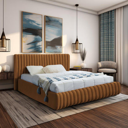 Meridian Furniture - Nico Saddle Velvet King Bed - NicoSaddle-K veiw 2