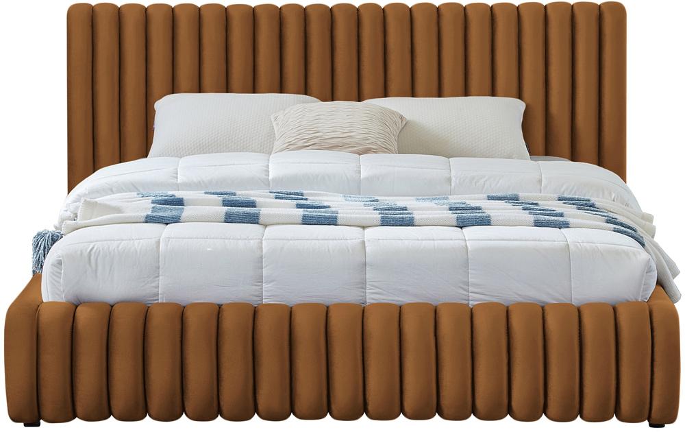 Meridian Furniture - Nico Saddle Velvet Queen Bed - NicoSaddle-Q veiw 3
