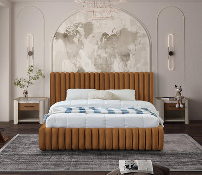 Meridian Furniture - Nico Saddle Velvet Queen Bed - NicoSaddle-Q veiw 4