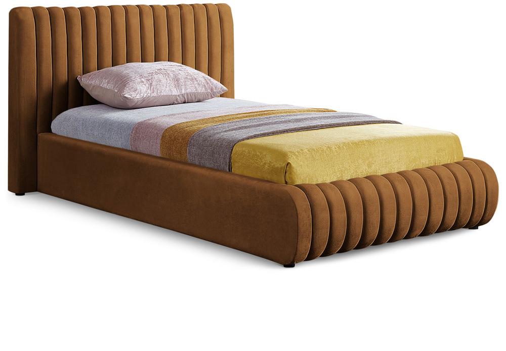 Meridian Furniture - Nico Saddle Velvet Twin Bed - NicoSaddle-T veiw 1