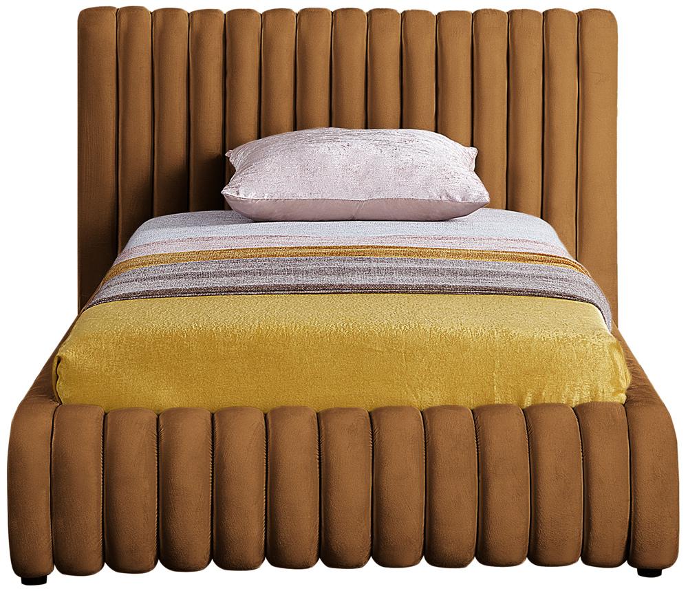 Meridian Furniture - Nico Saddle Velvet Twin Bed - NicoSaddle-T veiw 3