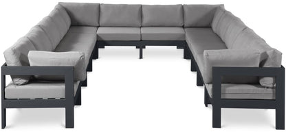 Meridian Furniture - Nizuc Grey Water Resistant Fabric Outdoor Patio Modular Sectional - 12Pc - 376Grey-Sec12A view 1