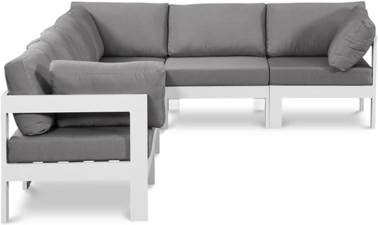 Meridian Furniture - Nizuc Grey Water Resistant Fabric Outdoor Patio Modular Sectional - 6Pc - 375Grey-Sec6A view 1