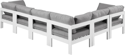 Meridian Furniture - Nizuc Grey Water Resistant Fabric Outdoor Patio Modular Sectional - 6Pc - 375Grey-Sec6A view 2