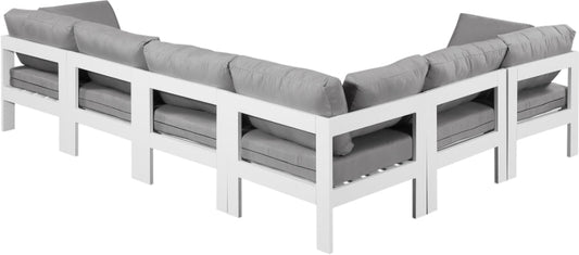 Meridian Furniture - Nizuc Grey Water Resistant Fabric Outdoor Patio Modular Sectional - 6Pc - 375Grey-Sec6A view 2