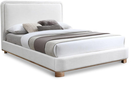 Meridian Furniture - Nolita Cream Linen Textured Fabric King Bed - B1201Cream-K veiw 1
