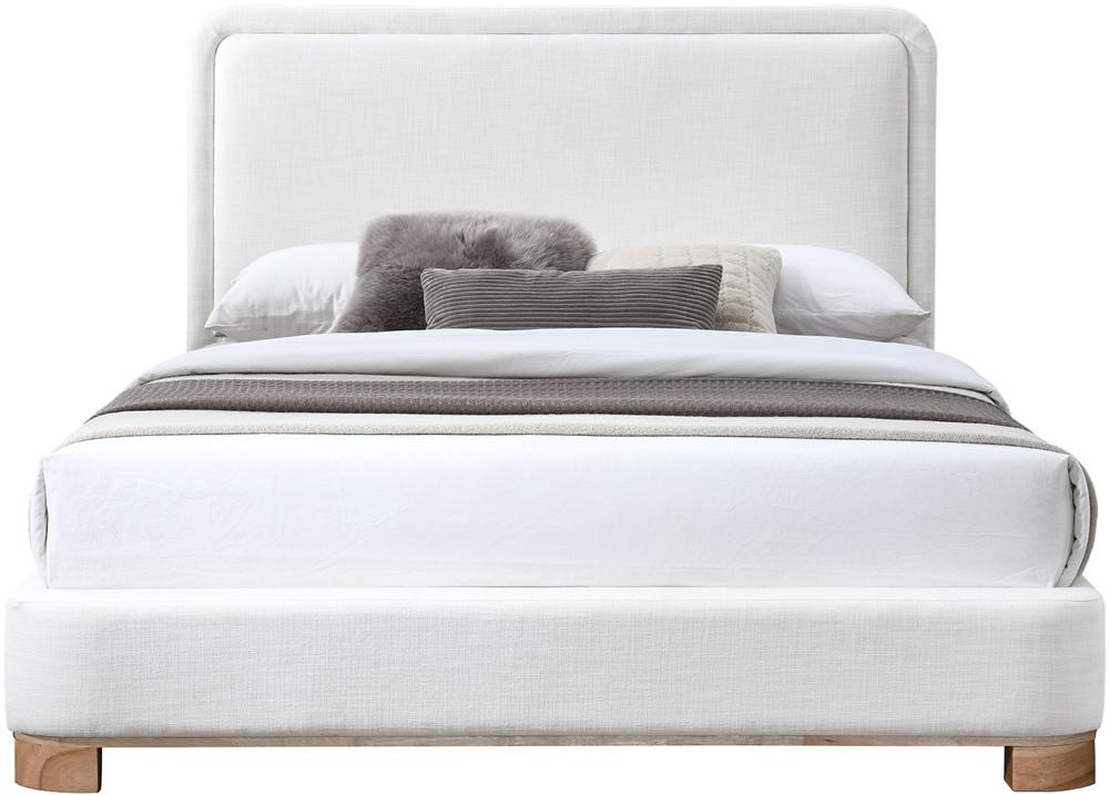 Meridian Furniture - Nolita Cream Linen Textured Fabric King Bed - B1201Cream-K veiw 3
