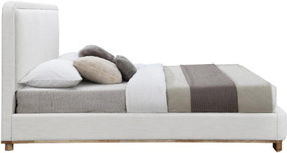 Meridian Furniture - Nolita Cream Linen Textured Fabric King Bed - B1201Cream-K veiw 4