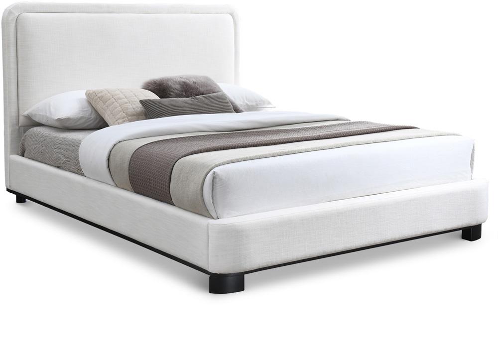 Meridian Furniture - Nolita Cream Linen Textured Fabric King Bed - B1202Cream-K veiw 1