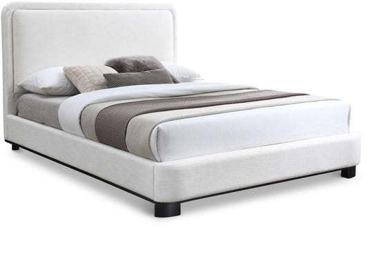 Meridian Furniture - Nolita Cream Linen Textured Fabric King Bed - B1202Cream-K veiw 1