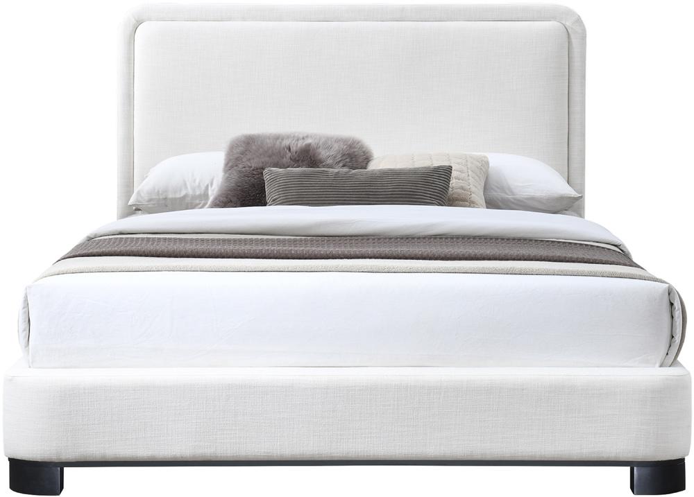 Meridian Furniture - Nolita Cream Linen Textured Fabric King Bed - B1202Cream-K veiw 3